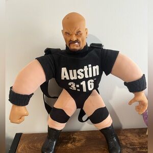 Vintage 1999 WWF/WWE Stone Cold Steve Austin 3:16 Backpack Doll Action Figure